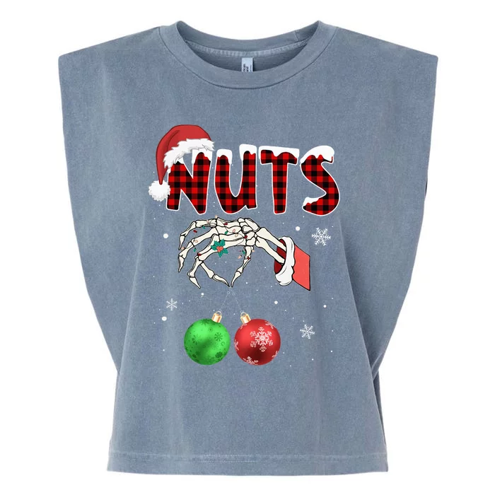 Chest Nuts Christmas Funny Xmas Couples Garment-Dyed Women's Muscle Tee