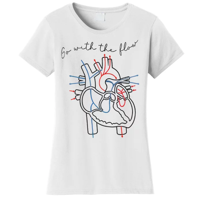 CVICU Nursing Cardiac Nurse Heart Flow Anatomy Women's T-Shirt