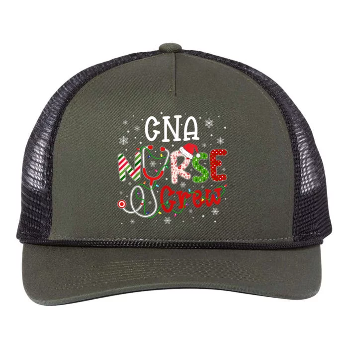 Cna Nurse Crew Christmas Santa Hat Stethoscope Xmas Lights Cute Gift Retro Rope Trucker Hat Cap