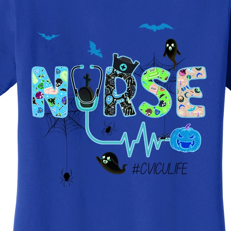 Cvicu Nurse Cardiovascular Icu Nursing Halloween Costume Gift Women's T-Shirt