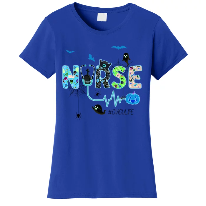 Cvicu Nurse Cardiovascular Icu Nursing Halloween Costume Gift Women's T-Shirt