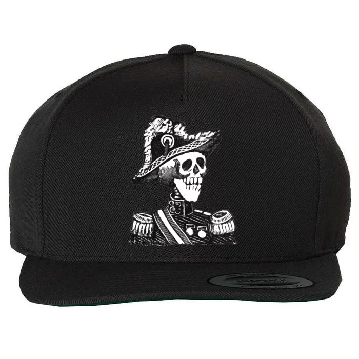 Calaca Naval Capitan Cool Gift Mexico Skeleton Style Gift Wool Snapback Cap