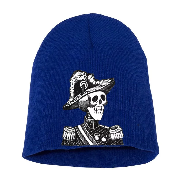 Calaca Naval Capitan Cool Gift Mexico Skeleton Style Gift Short Acrylic Beanie