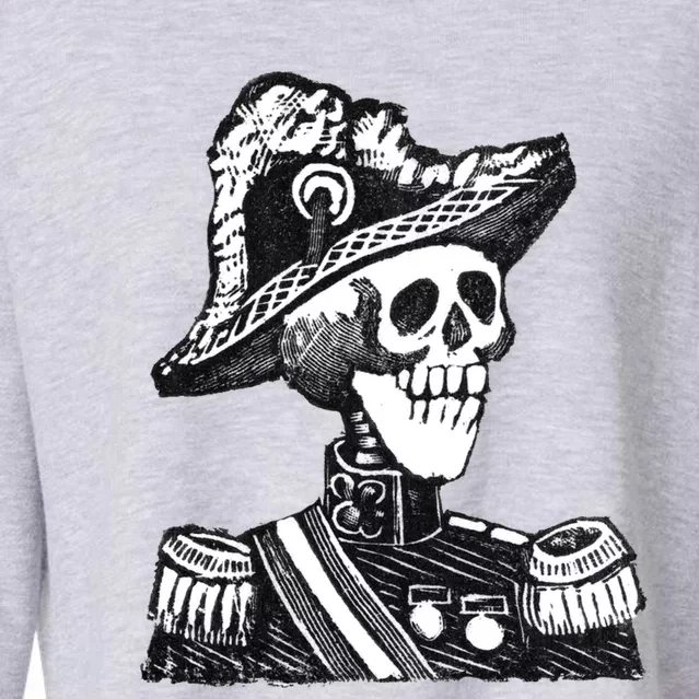 Calaca Naval Capitan Cool Gift Mexico Skeleton Style Gift Cropped Pullover Crew