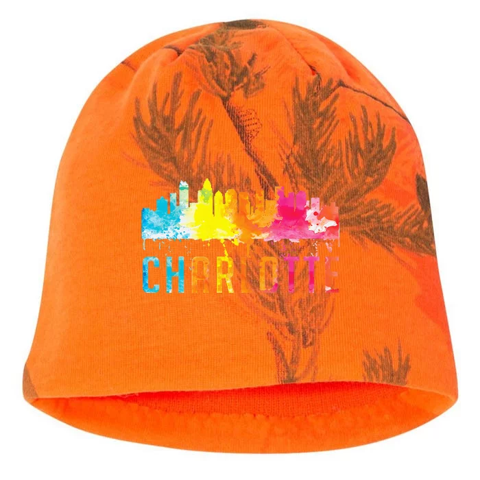 Charlotte North Carolina Watercolor Skyline Souvenir Kati - Camo Knit Beanie