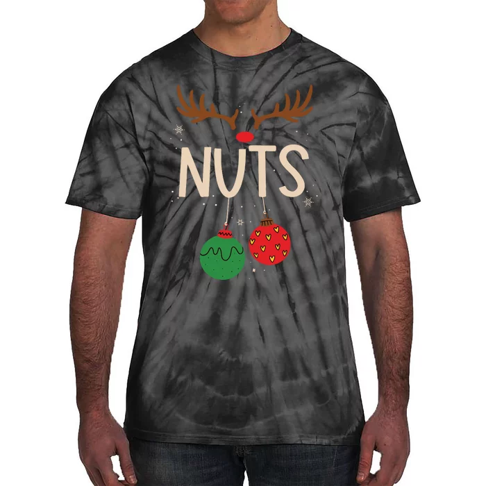 Chest Nuts Christmas Matching Couple Chestnuts Funny Tie-Dye T-Shirt