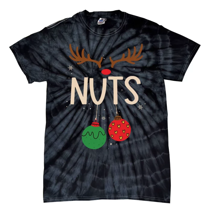 Chest Nuts Christmas Matching Couple Chestnuts Funny Tie-Dye T-Shirt