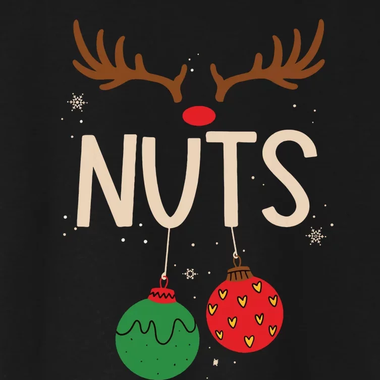 Chest Nuts Christmas Matching Couple Chestnuts Funny Women's Crop Top Tee