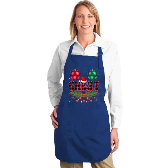 Chest Nuts Christmas Funny Matching Couple Chestnuts Xmas Meaningful Gift Full-Length Apron With Pocket