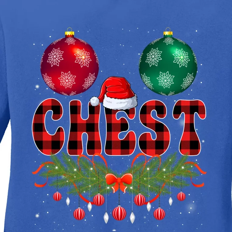 Chest Nuts Christmas Funny Matching Couple Chestnuts Xmas Meaningful Gift Ladies Long Sleeve Shirt