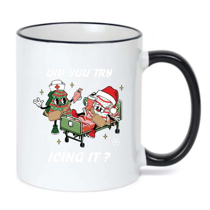 Christmas Nurse Did You Try Icing It Nurse Christmas Black Color Changing Mug