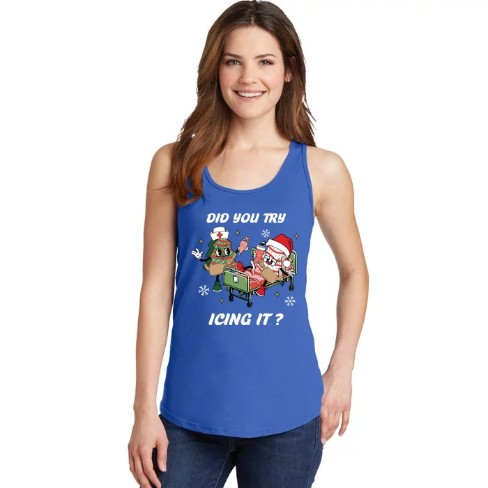 Christmas Nurse Did You Try Icing It Nurse Christmas Ladies Essential Tank