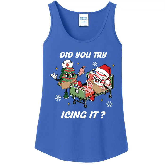 Christmas Nurse Did You Try Icing It Nurse Christmas Ladies Essential Tank