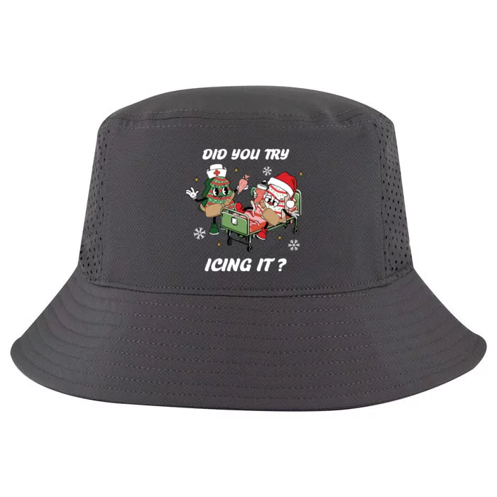 Christmas Nurse Did You Try Icing It Nurse Christmas Cool Comfort Performance Bucket Hat