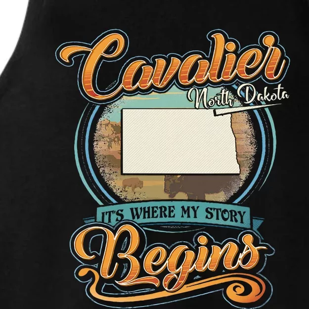 Cavalier North Dakota Hometown Where My Story Begins Ladies Tri-Blend Wicking Tank