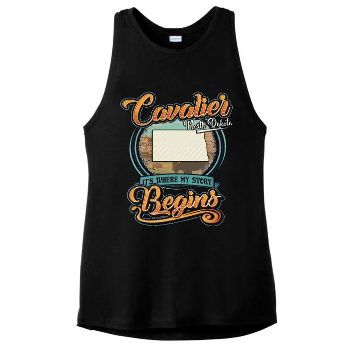 Cavalier North Dakota Hometown Where My Story Begins Ladies Tri-Blend Wicking Tank