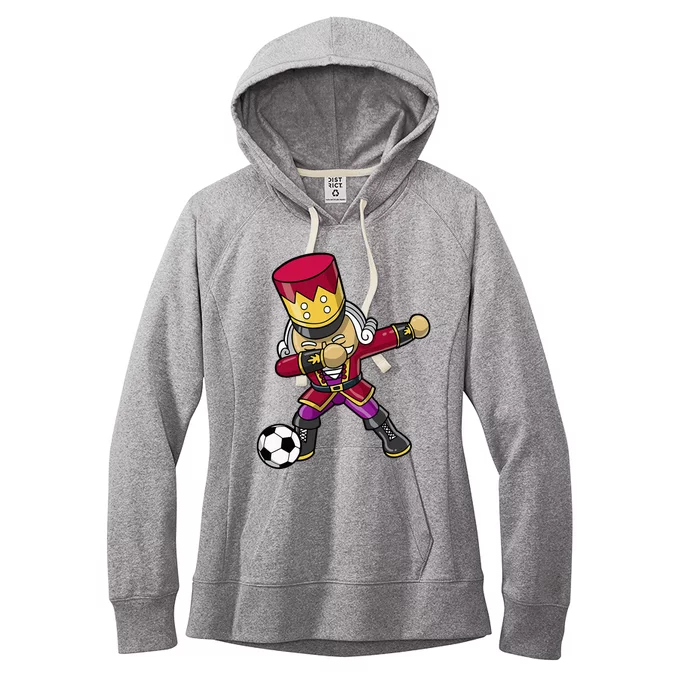 Christmas Nutcracker Dabbing Soccer Player Team Coach Dad Women's Fleece Hoodie