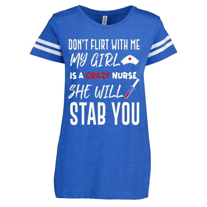 Crazy Nurse Dont Flirt With Me For Boyfriends Enza Ladies Jersey Football T-Shirt