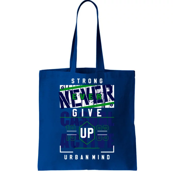 Cool Never Ever Give Up Never Surrender Illustration Graphic Gift Tote Bag