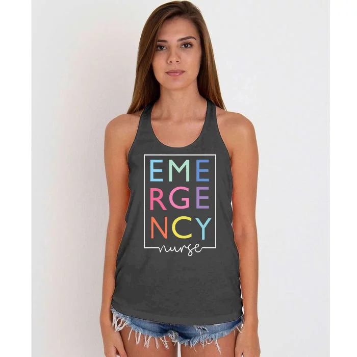 Cool Nurse Emergency Department Emergency Nursing Room Women's Knotted Racerback Tank