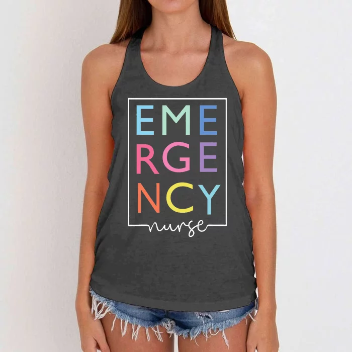 Cool Nurse Emergency Department Emergency Nursing Room Women's Knotted Racerback Tank