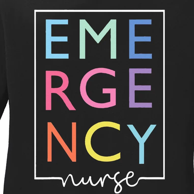 Cool Nurse Emergency Department Emergency Nursing Room Ladies Long Sleeve Shirt