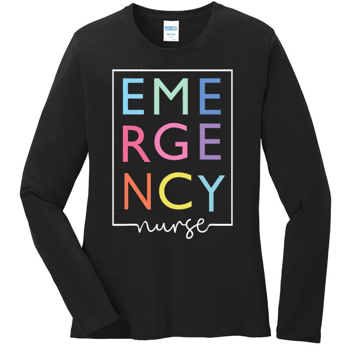 Cool Nurse Emergency Department Emergency Nursing Room Ladies Long Sleeve Shirt