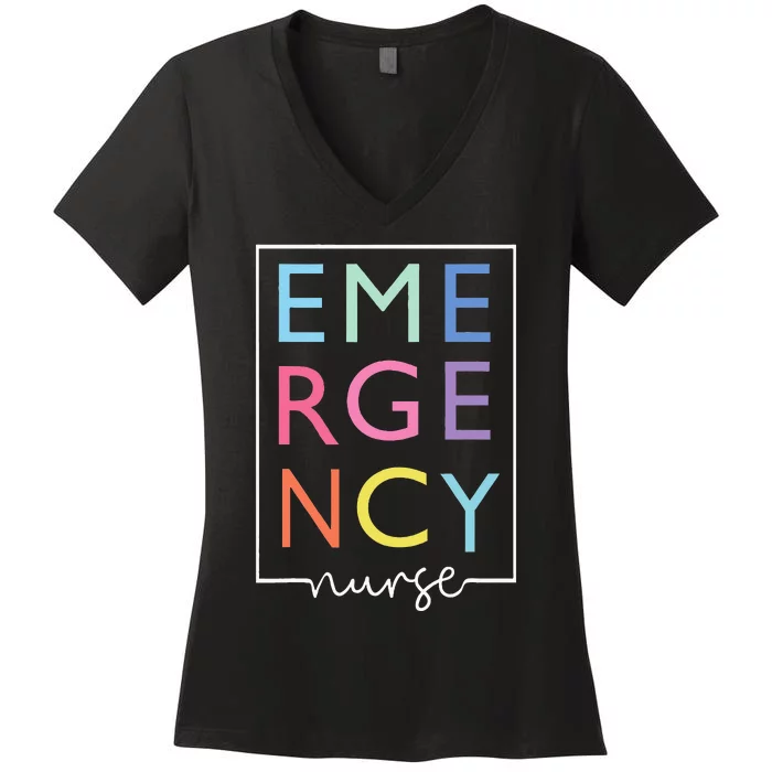 Cool Nurse Emergency Department Emergency Nursing Room Women's V-Neck T-Shirt