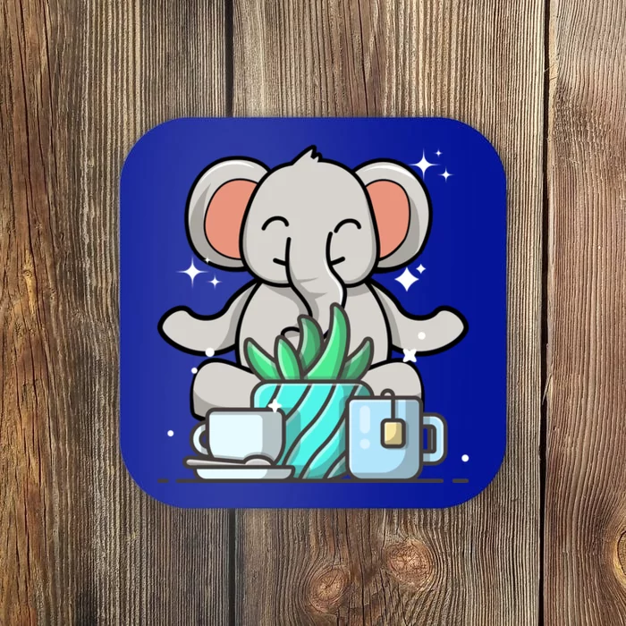 Cute Namaste Elephant Do Yoga Gardening Lover Coffee Lover Gift Coaster