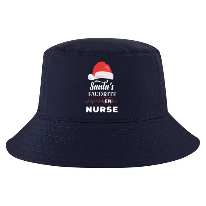 Christmas Nurse Emergency Nurse SantaS Favorite Er Nurse Gift Cool Comfort Performance Bucket Hat