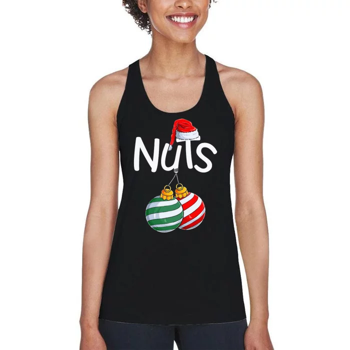 Chest Nuts Funny Matching Chestnuts Christmas Couples Nuts Women's Racerback Tank