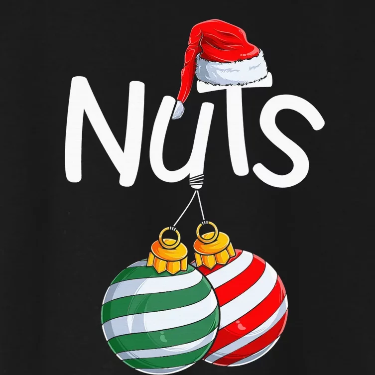 Chest Nuts Funny Matching Chestnuts Christmas Couples Nuts Women's Crop Top Tee