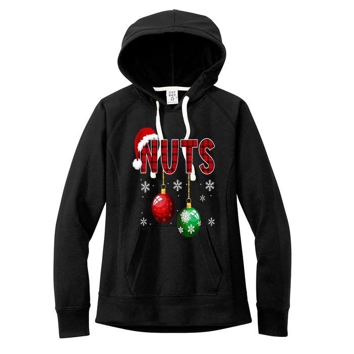 Chest Nuts Funny Matching Chestnuts Christmas Couples Nuts Women's Fleece Hoodie