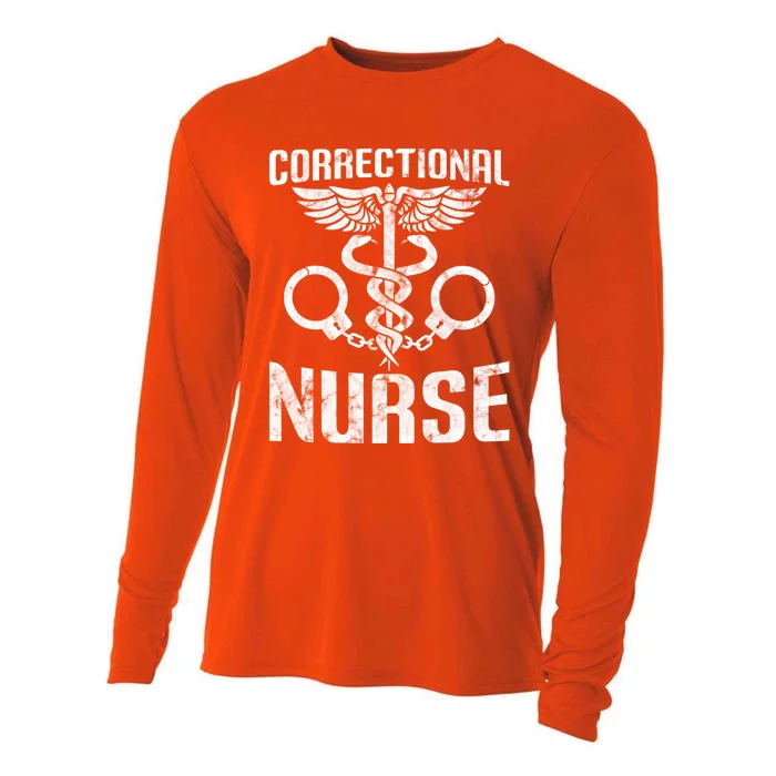 Correctional Nurse Funny Nursing Gift Cooling Performance Long Sleeve Crew