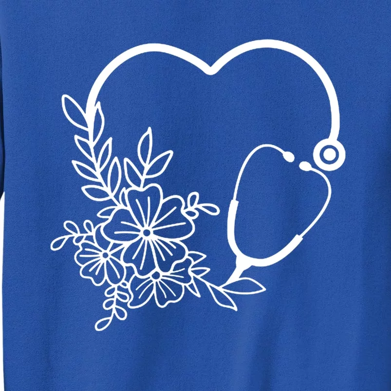 Cute Nurse Floral Stethoscope Nursing School Healthcare Great Gift Tall Sweatshirt