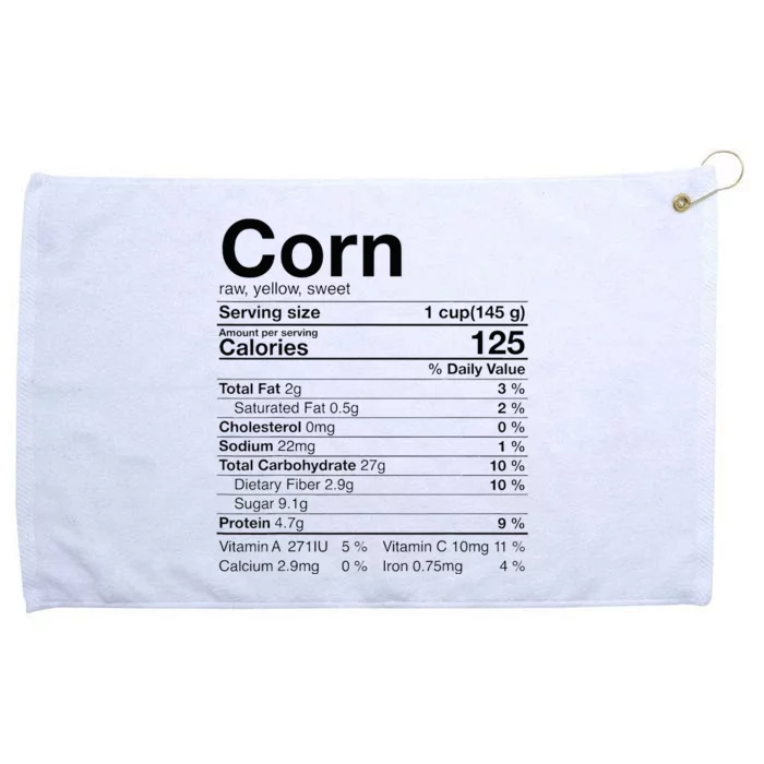 Corn Nutritional Facts Gifts Thanksgiving Grommeted Golf Towel