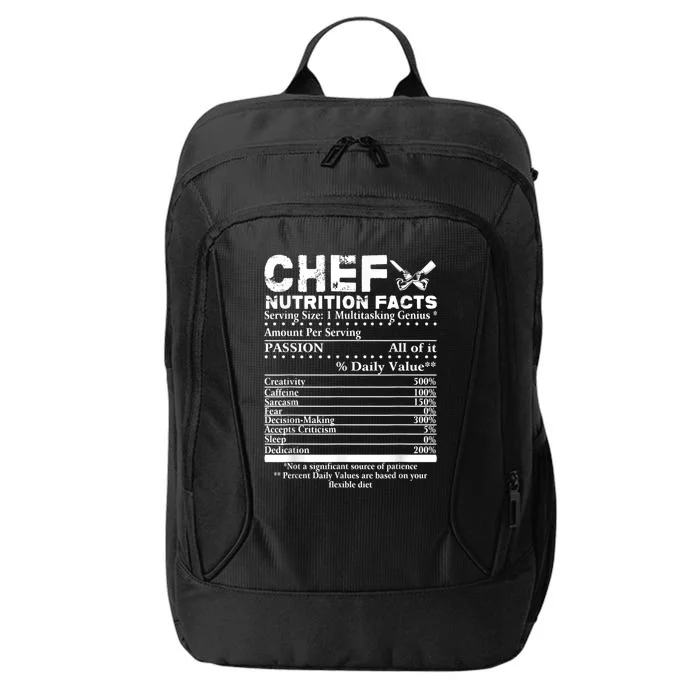 Chef Nutrition Facts Cool Chef Tee Gift For Chefs City Backpack