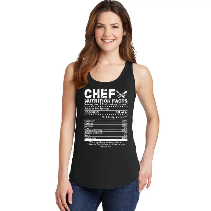 Chef Nutrition Facts Cool Chef Tee Gift For Chefs Ladies Essential Tank