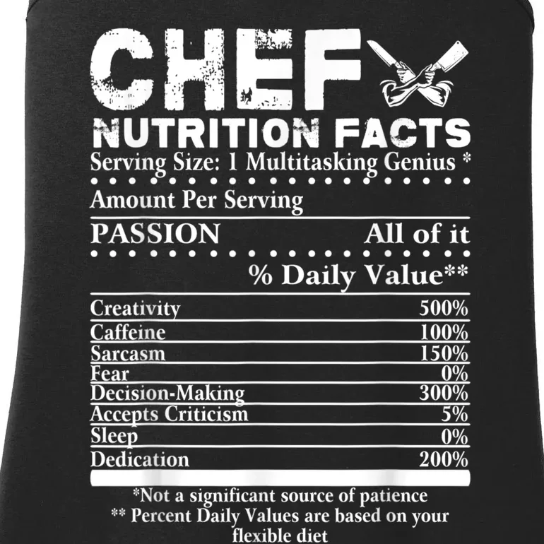 Chef Nutrition Facts Cool Chef Tee Gift For Chefs Ladies Essential Tank