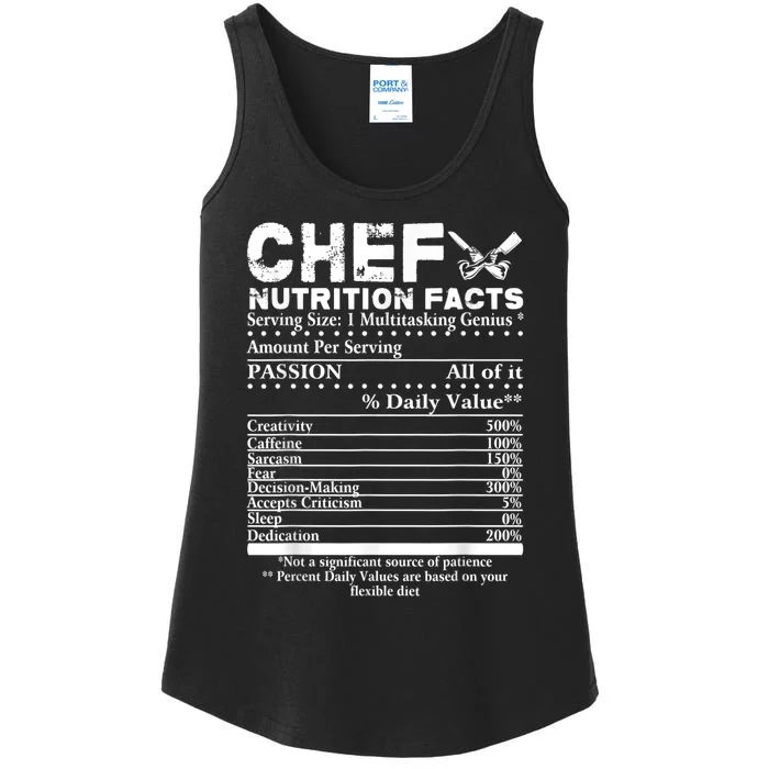 Chef Nutrition Facts Cool Chef Tee Gift For Chefs Ladies Essential Tank