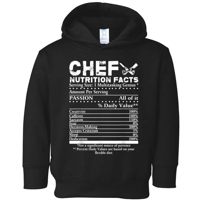 Chef Nutrition Facts Cool Chef Tee Gift For Chefs Toddler Hoodie