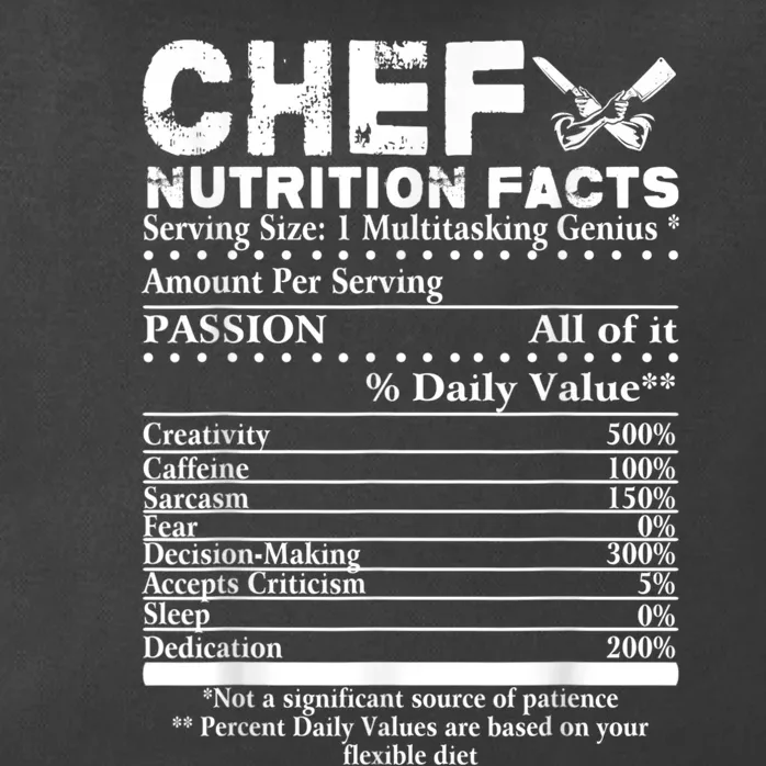 Chef Nutrition Facts Cool Chef Tee Gift For Chefs Zip Tote Bag