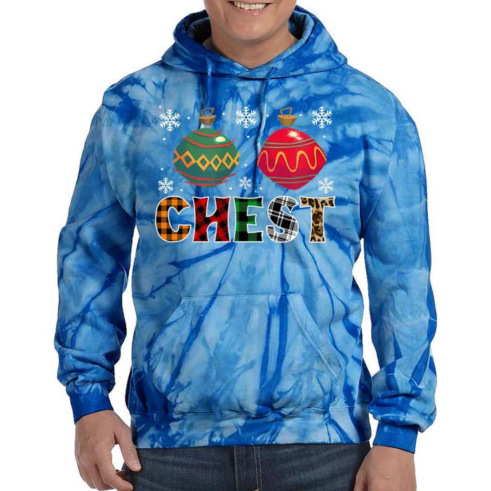 Chest Nuts Funny Matching Chestnuts Christmas Couples Chest Gift Tie Dye Hoodie