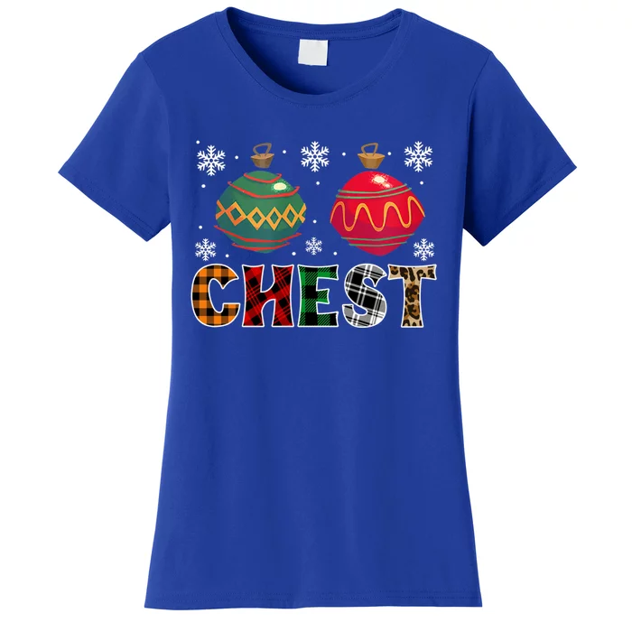 Chest Nuts Funny Matching Chestnuts Christmas Couples Chest Gift Women's T-Shirt