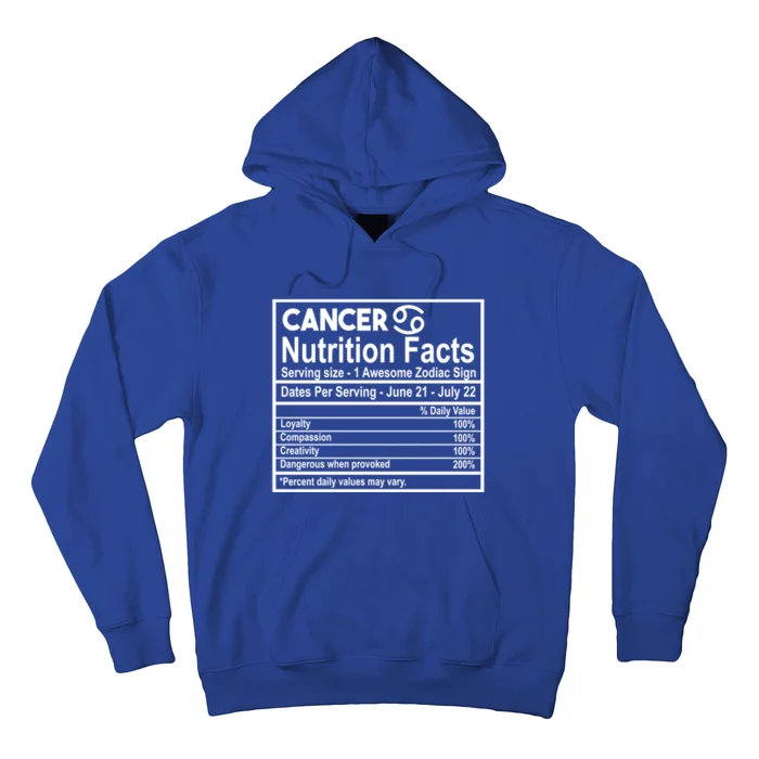 Cancer Nutrition Facts Zodiac Sign Gift Hoodie