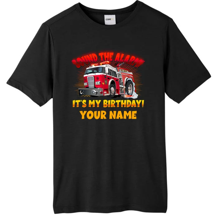 Custom Name Funny Sound The Alarm It's My Birthday Firetruck ChromaSoft Performance T-Shirt