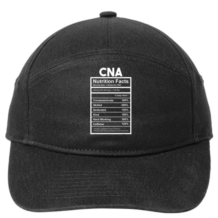 CNA Nutrition Facts Certified Nursing Assistant 7-Panel Snapback Hat