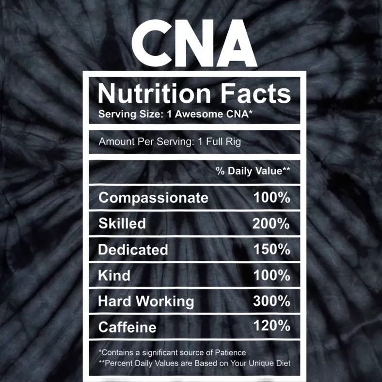 CNA Nutrition Facts Certified Nursing Assistant Tie-Dye T-Shirt