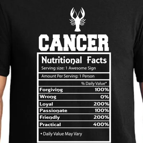 Cancer Nutritional Facts Horoscope Zodiac Astrology Sign Gift Pajama Set