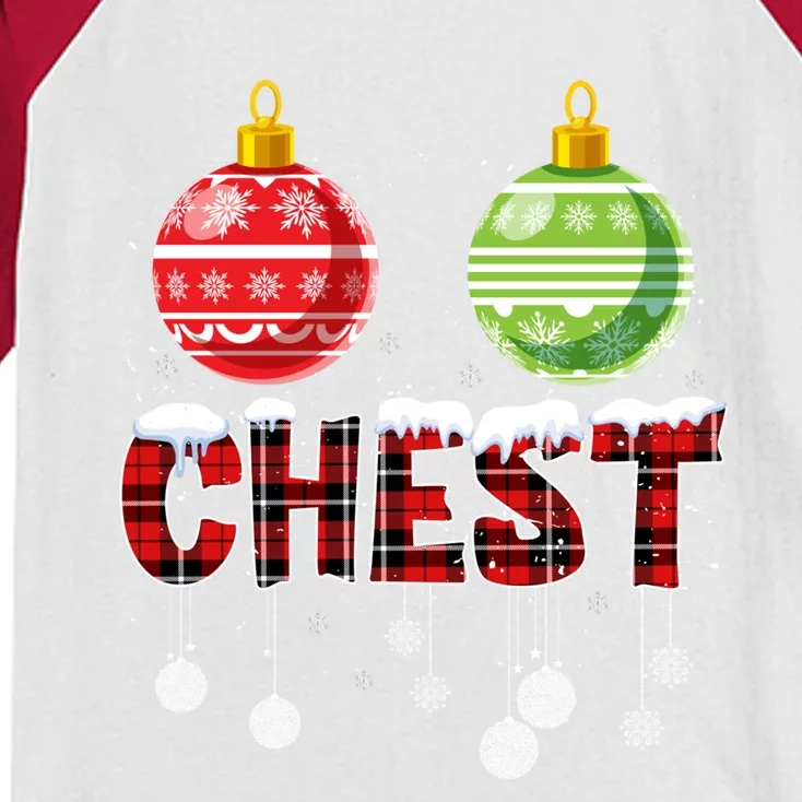 Chest Nuts Funny Matching Chestnuts Christmas Couples Chest Great Gift Kids Colorblock Raglan Jersey